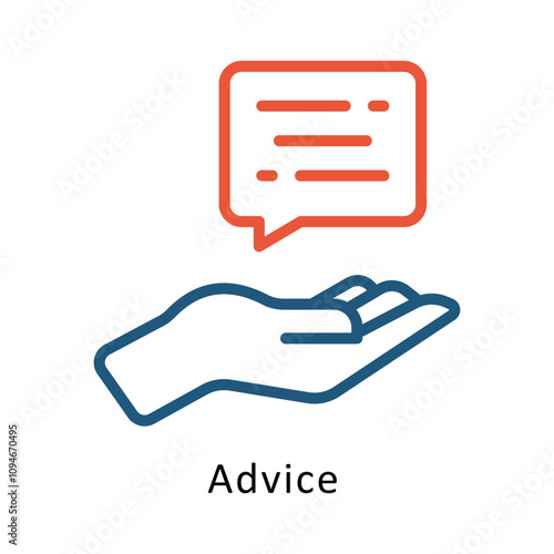 Advice vector Two Colors Cricle Outline Icon. .. Eps 10 file