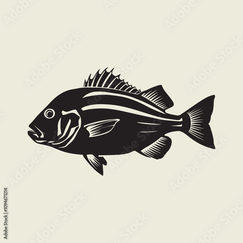 A fish head and a fish in the middle of a forest. A poster that says fish set on it.