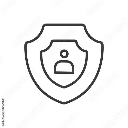 Personal data protection, icon in line design. Personal, data, protection, privacy, security, encryption, confidential on white background vector. Personal data protection editable stroke icon