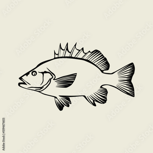 A fish head and a fish in the middle of a forest. A poster that says fish set on it.