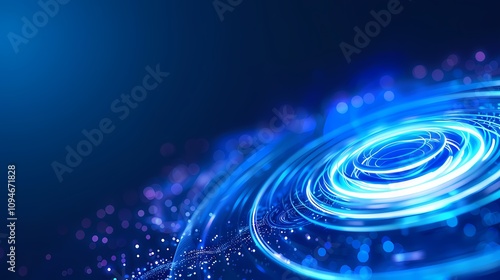 Digital technology futuristic abstract circular vortex illustration poster background