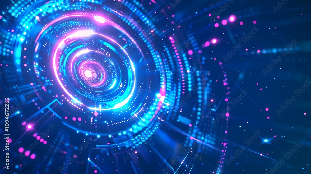 Digital technology futuristic abstract circular vortex illustration poster background Digital technology futuristic abstract circular vortex illustration poster background