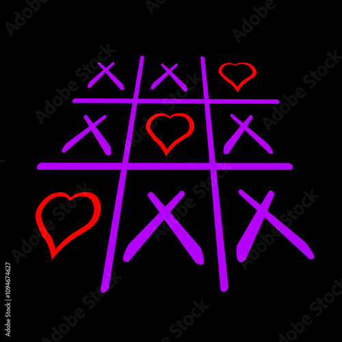 Cute Tic Tac Toe Hearts Valentines Day T-Shirt Funny Valentine Gifts