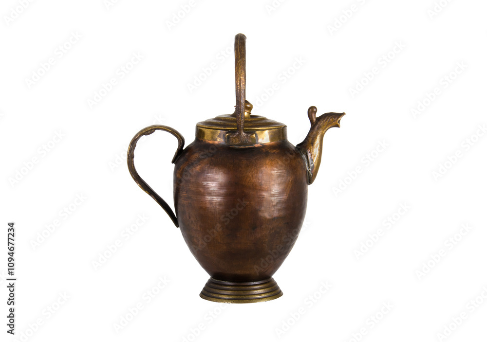 Antique tea kettle isolated on white background. Antique tea kettle isolated on white background.