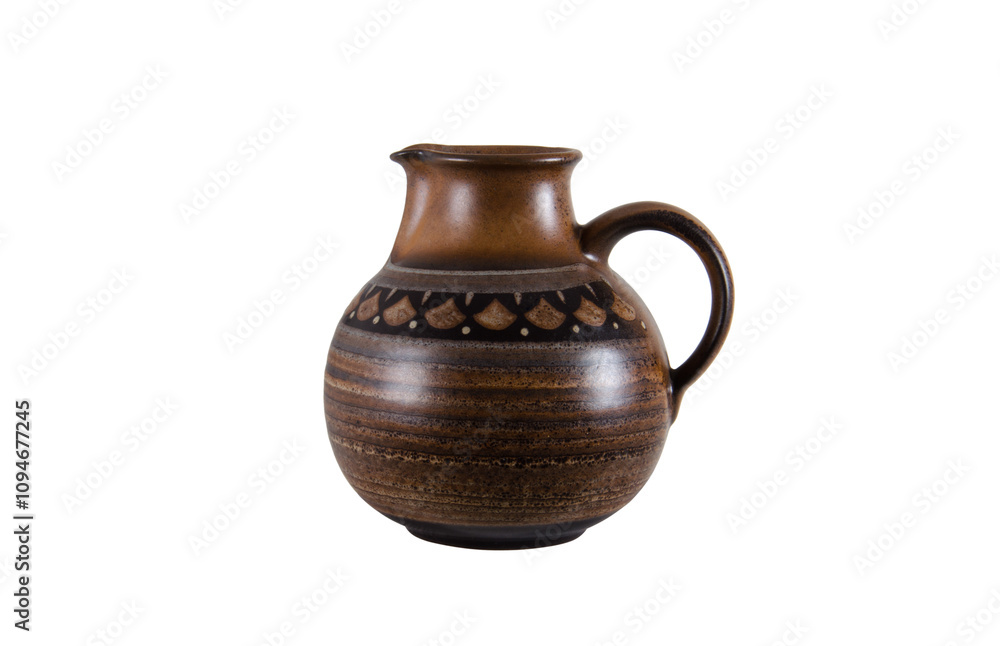 old antique jug on a white background old antique jug on a white background
