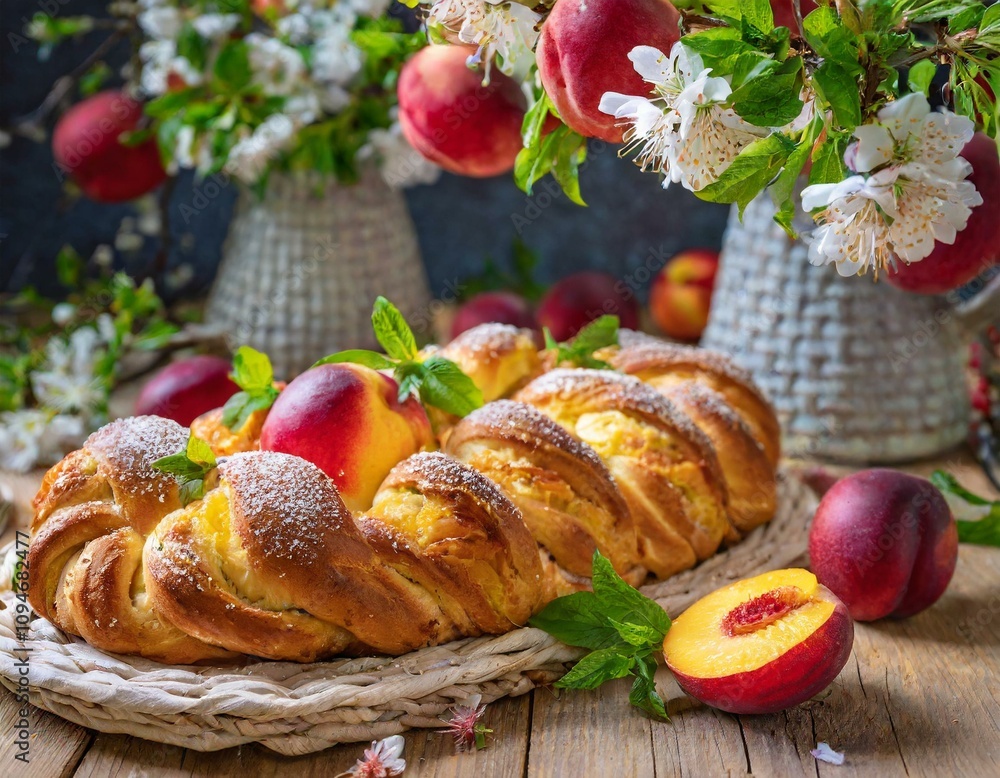Gebackener Zopf mit Obst Gebackener Zopf mit Obst