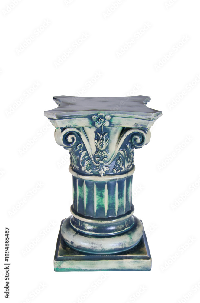 Ancient column pedestal isolated on white background, Classical Greek pillar platform. Elements of architecture Ancient column pedestal isolated on white background, Classical Greek pillar platform. Elements of architecture