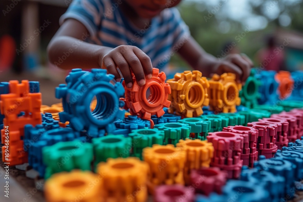 Close-up of children's hands playing with toys. Small hands gently hold and interact with colorful objects. Close-up of children's hands playing with toys. Small hands gently hold and interact with colorful objects.