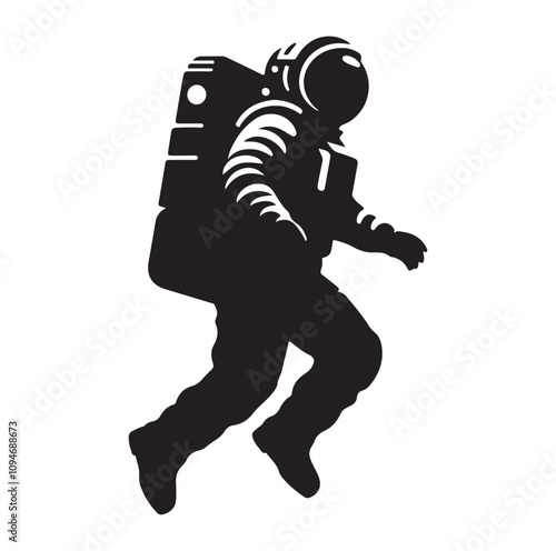 Astronaut vector silhouette Sh