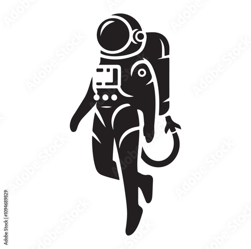Astronaut vector silhouette Sh