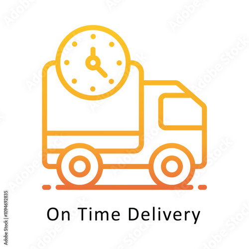 On Time Delivery vector Gradient Outline Icon. .. Eps 10 file