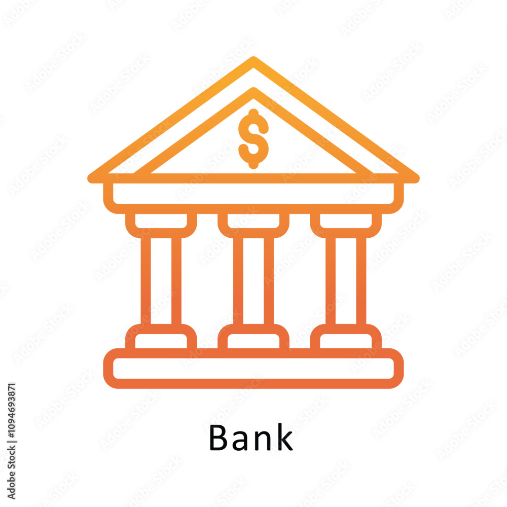 Bank vector Gradient Outline Icon. .. Eps 10 file Bank vector Gradient Outline Icon. .. Eps 10 file