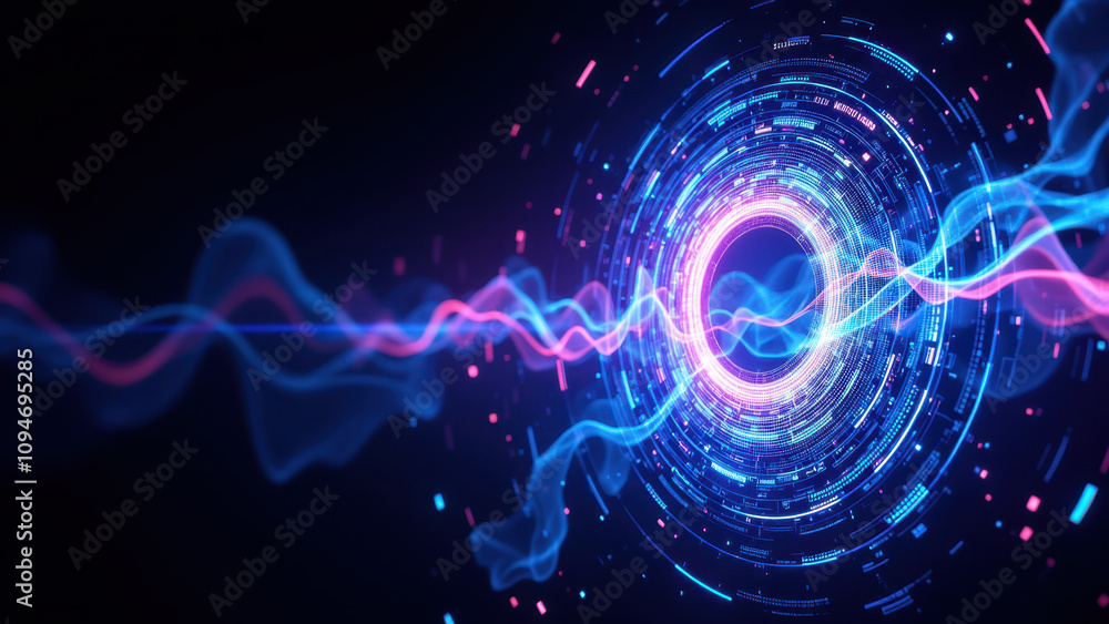 A mesmerizing abstract high-tech background with a captivating vortex of light particles. A mesmerizing abstract high-tech background with a captivating vortex of light particles.