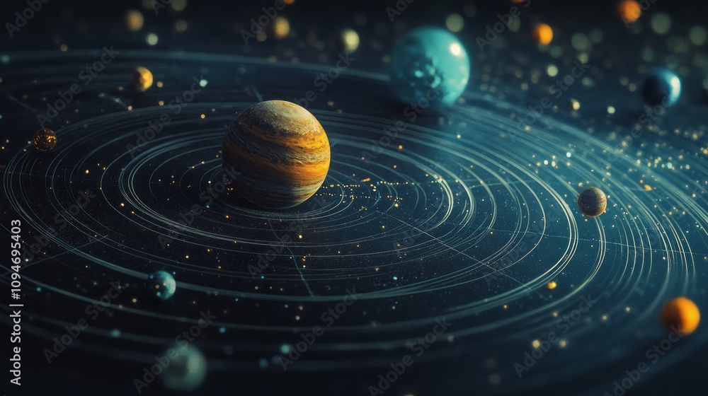 Fototapeta premium solar system with space for text 