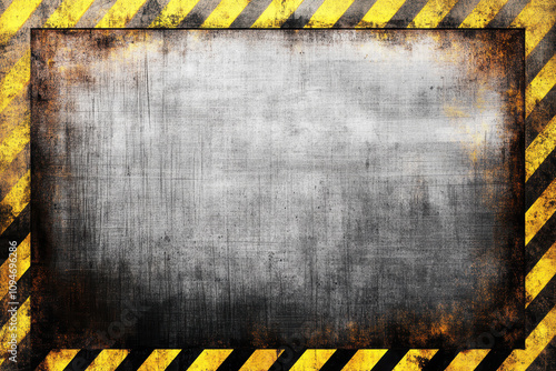 Wallpaper Mural Grungy Steel Plate with Hazard Stripes Torontodigital.ca