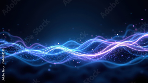 Abstract high-tech blue fluid motion digital art backdrop with vibrant light effects and smooth ripples for video or graphic design.