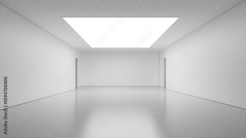 Blank white wall mockup in a modern gallery, offering a spacious and clean backdrop for art displays Blank white wall mockup in a modern gallery, offering a spacious and clean backdrop for art displays
