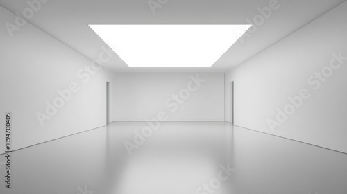 Wallpaper Mural Blank white wall mockup in a modern gallery, offering a spacious and clean backdrop for art displays Torontodigital.ca