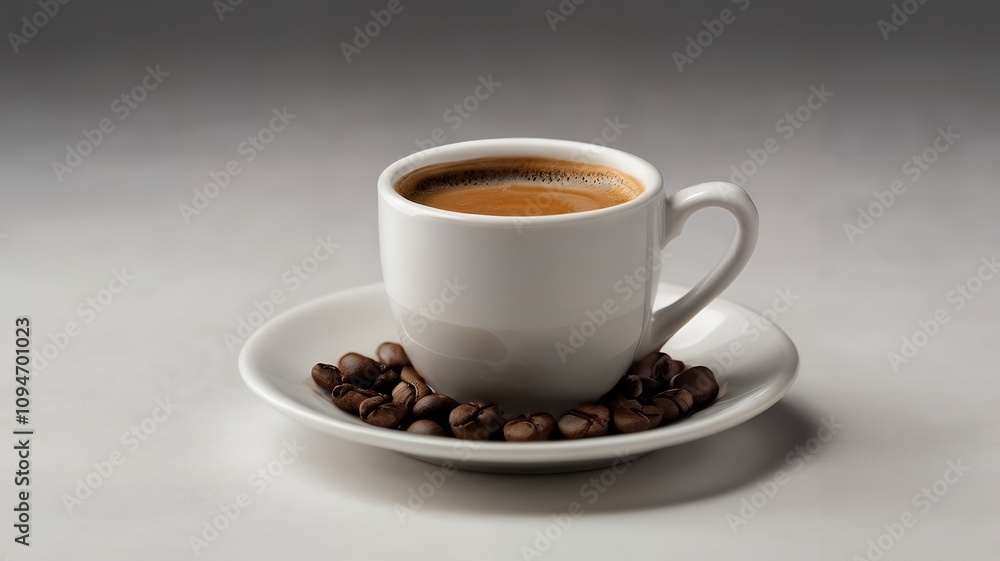 cup of coffee with beans cup of coffee with beans