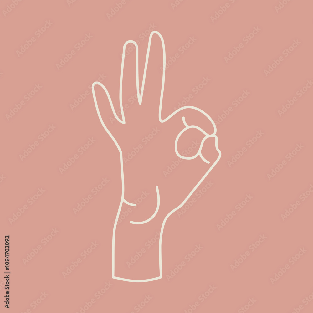 Ok hand gesture vector flat icon.Close-up hand showing okay, perfect, zero, well, good, agree sign with gesture.Communication gestures concept. Ok hand gesture vector flat icon.Close-up hand showing okay, perfect, zero, well, good, agree sign with gesture.Communication gestures concept.
