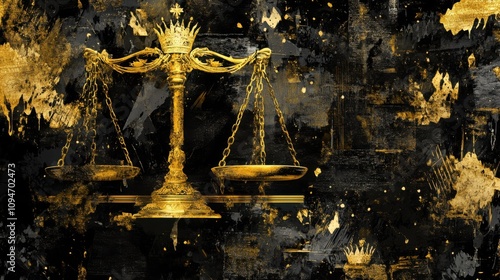 The concept of domain authority in gold and black colors photo