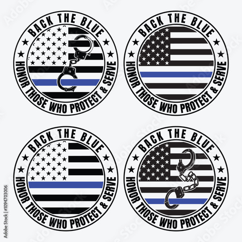 Back The Blue American Flag Seal SVG, Blue Line, Law Enforcement, First Responders, Police Department, Laser Engraving, Cricut ,Flag Thin Blue Line Police Svg
