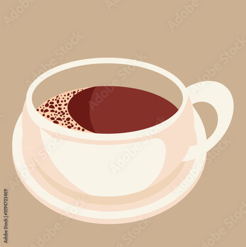 Hot cocoa cup with bubbles