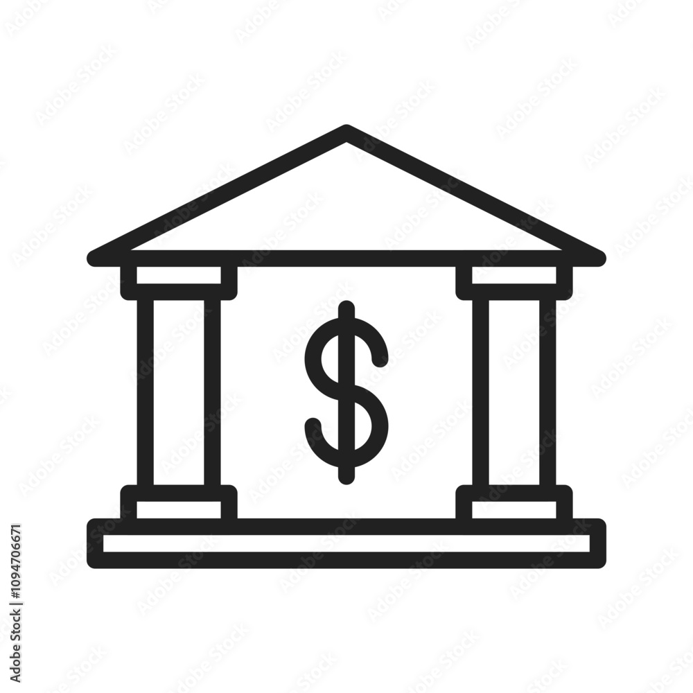 Bank Icon vector image. Suitable for use on web apps, mobile apps, and print media. Bank Icon vector image. Suitable for use on web apps, mobile apps, and print media.