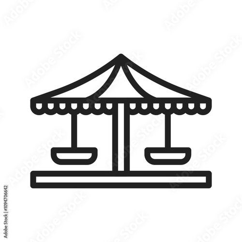 Amusement Park Icon vector image. Suitable for use on web apps, mobile apps, and print media.