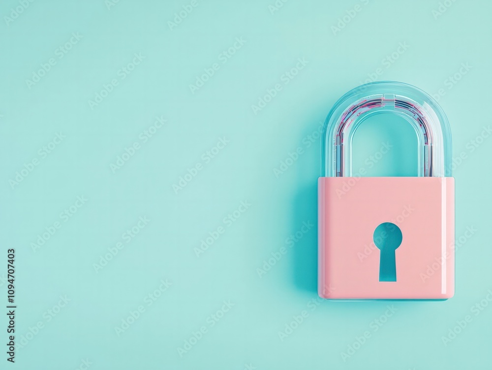 Transparent encryption glass lock security lab digital privacy tech environment close-up data flow concept Transparent encryption glass lock security lab digital privacy tech environment close-up data flow concept
