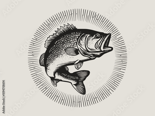 A fish head and a fish in the middle of a forest. A poster that says fish set on it.
