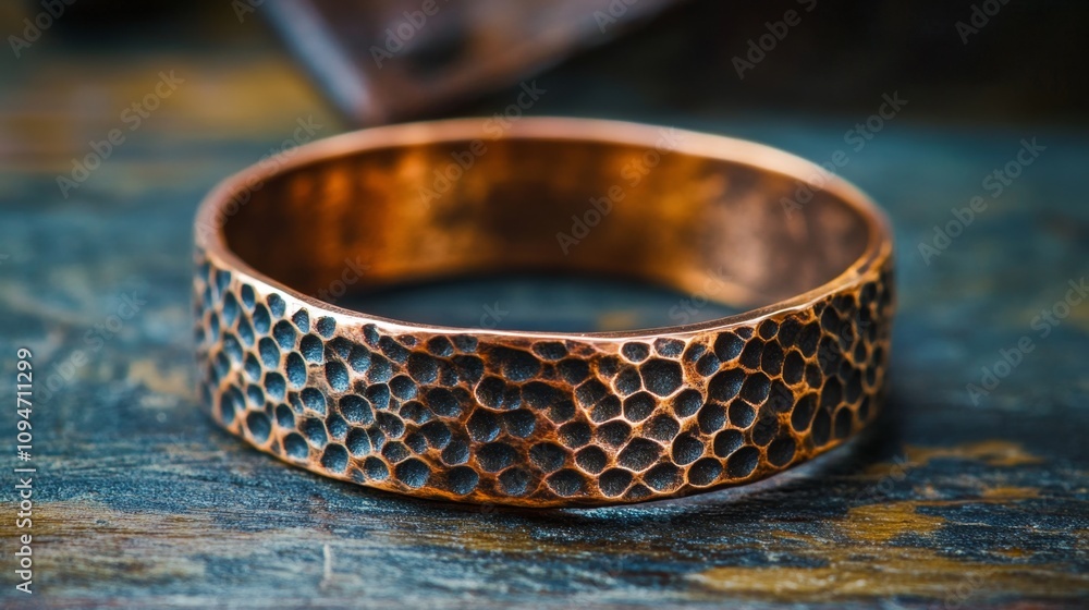 Stunning Copper Ring with Hammered Texture Stunning Copper Ring with Hammered Texture