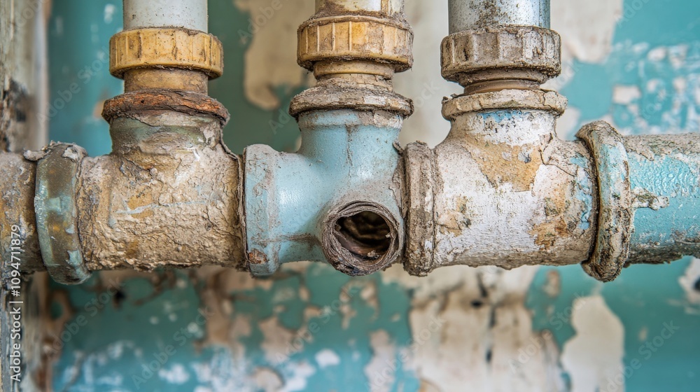 Old Damaged Pipes Showing Extensive Wear And Tear Old Damaged Pipes Showing Extensive Wear And Tear
