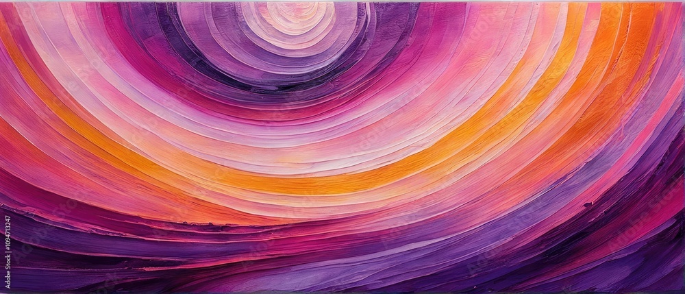 Vibrant Abstract Swirl Painting with Radiant Purple and Orange Circles and Dynamic Texture Vibrant Abstract Swirl Painting with Radiant Purple and Orange Circles and Dynamic Texture