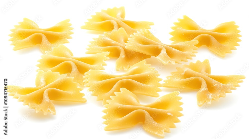Farfalle Pasta Isolated on White Background - A Captivating Display of Culinary Delight. The Graceful Farfalle Pasta, with Its Distinctive Bow - like Shape, Standing Alone Against the Purity of White. Farfalle Pasta Isolated on White Background - A Captivating Display of Culinary Delight. The Graceful Farfalle Pasta, with Its Distinctive Bow - like Shape, Standing Alone Against the Purity of White.