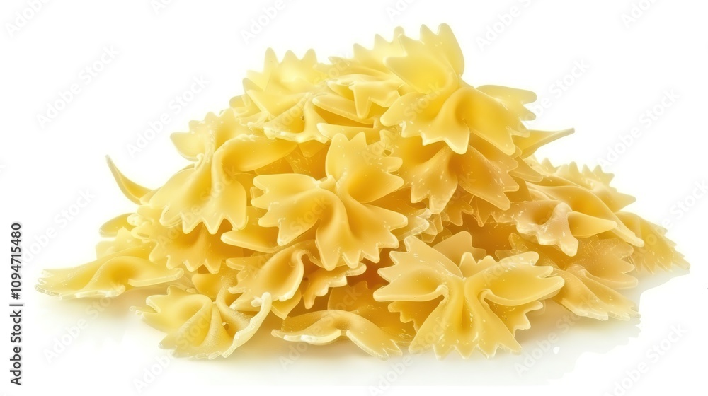 Farfalle Pasta Isolated on White Background - A Captivating Display of Culinary Delight. The Graceful Farfalle Pasta, with Its Distinctive Bow - like Shape, Standing Alone Against the Purity of White. Farfalle Pasta Isolated on White Background - A Captivating Display of Culinary Delight. The Graceful Farfalle Pasta, with Its Distinctive Bow - like Shape, Standing Alone Against the Purity of White.