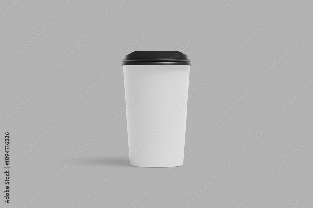 Coffee paper cup isolated on light grey background for mockup Coffee paper cup isolated on light grey background for mockup
