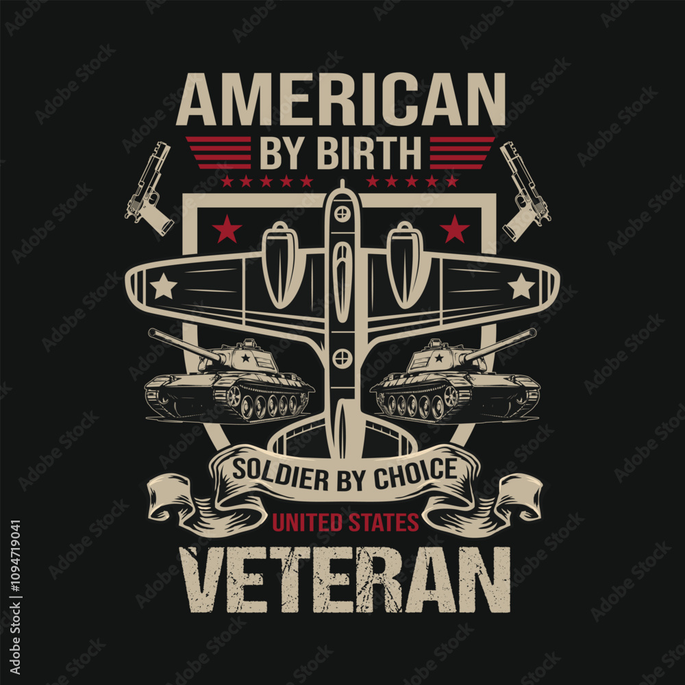 Fototapeta premium Veteran T-shirt Design