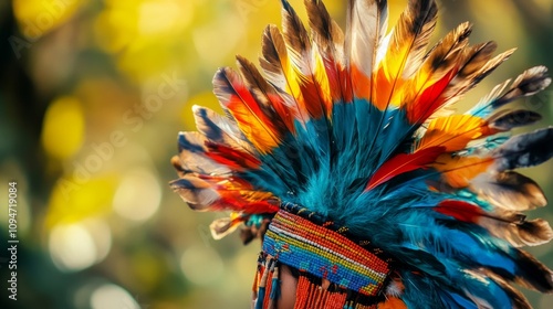 Vibrant Native American Headdress photo