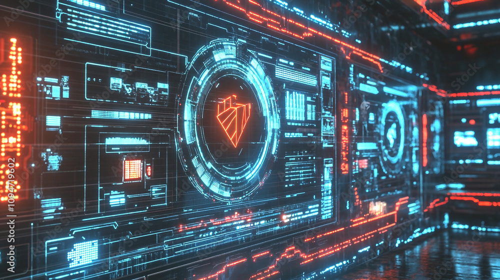 Obraz premium Cloud-based cybersecurity enhancing enterprise data safety