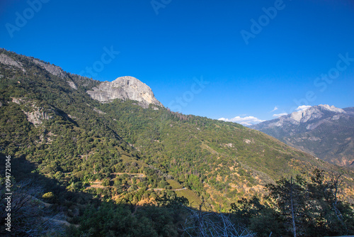 Panoramic view of mountains on a road to Seqouia National Park , California , USA