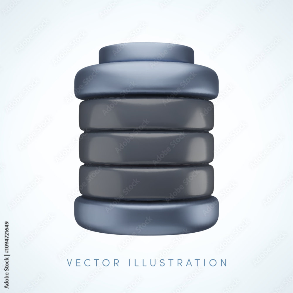 Vector cartoon 3d empty battery icon. Cute realistic render of grey low accumulator energy level. Charge indicator symbol, charging status sign, not charged 3d alkaline battery capacity for app, game. Vector cartoon 3d empty battery icon. Cute realistic render of grey low accumulator energy level. Charge indicator symbol, charging status sign, not charged 3d alkaline battery capacity for app, game.