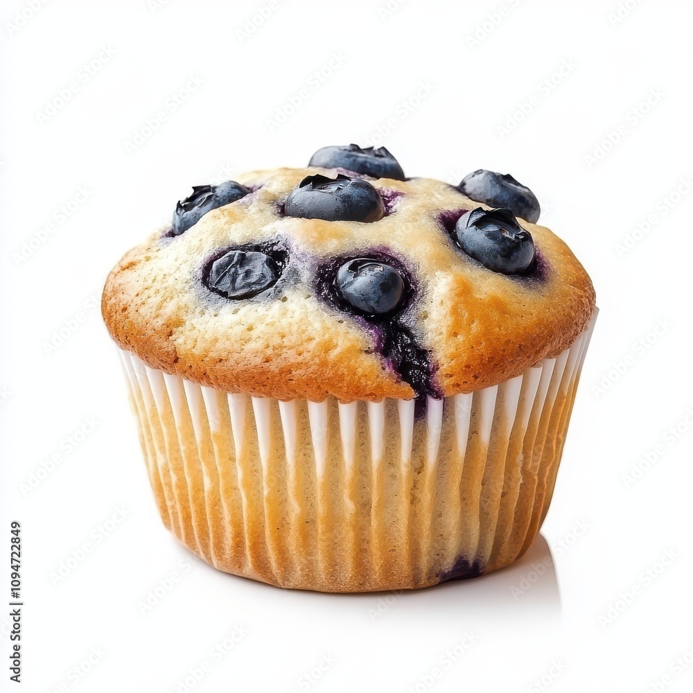 Blueberry muffin isolated on white background Blueberry muffin isolated on white background