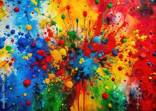Artistic Thick Paint Splatter Wallpaper Background - Vibrant Colors, Abstract Design, Creative Decor, Unique Textures, Artistic Expression, Modern Aesthetics, Home Interior, Wall Art Inspiration