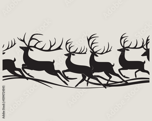 A drawing of a hunting deer with antlers. Deer and Duck with a beige background.

