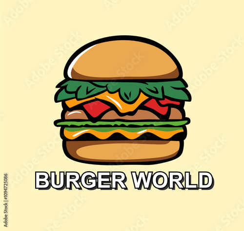 burger world vector illustration for web, app, advertising, design etc. 