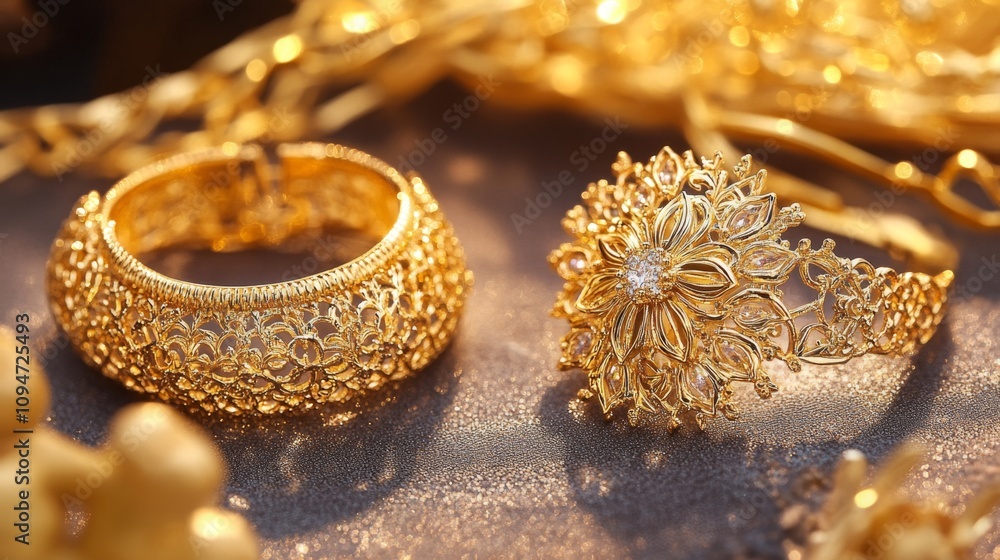 Exquisite Gold Jewelry with Diamonds Exquisite Gold Jewelry with Diamonds
