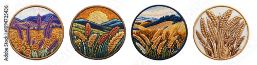 Colorful Embroidered Patch Designs of Nature Scenes