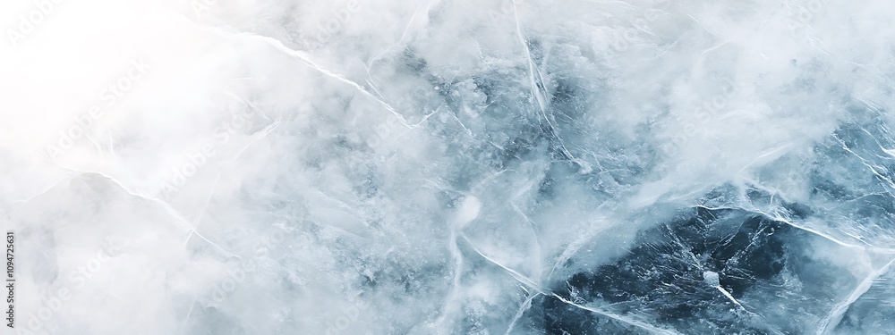 Fototapeta premium acks. Winter seasonal background, mock up, flat lay, ice texture