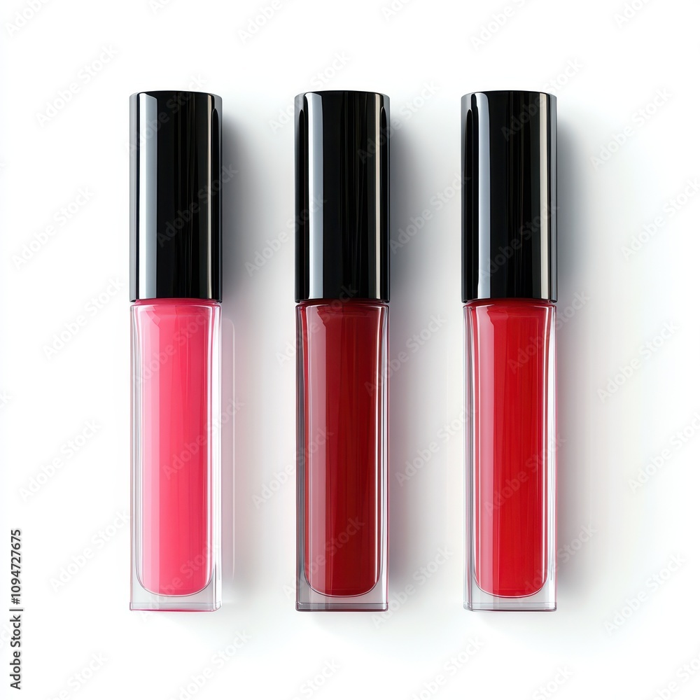 Lip gloss tubes isolated on white background Lip gloss tubes isolated on white background